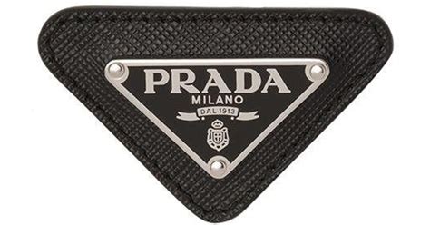 Prada Enamelled Triangular Logo Pin in Black for Men 